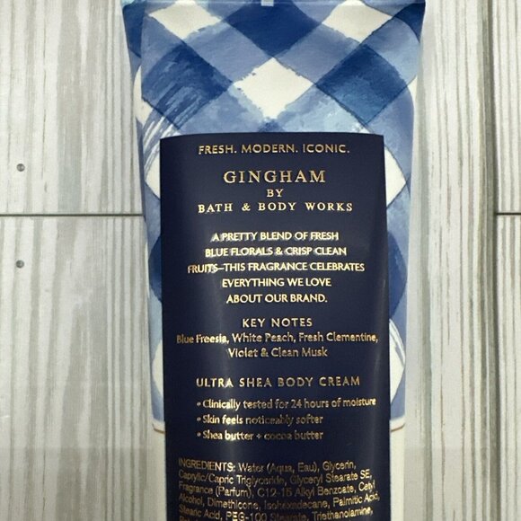 Bath and Body Works Gingham 24 Hour Ultra Shea Body Cream 8 oz - Picture 4 of 6